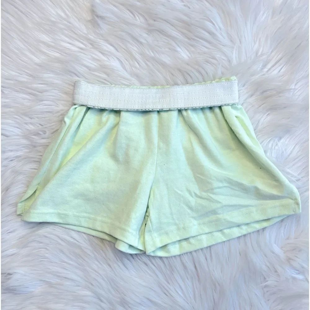 Soffe Pull On Low Rise Athletic Shorts Lime Green size Medium